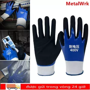 Găng tay cách điện METALWRK, Găng tay màn hình cảm ứng màu xanh có độ đàn hồi cao, Dụng cụ điện áp chịu được công nghiệp 400V Găng tay an toàn làm việc chống điện