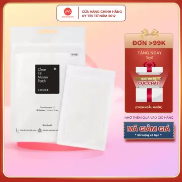 Miếng dán mụn Cosrx Clear Fit Master Patch 18pcs - dán mụn trong suốt cosrx 18 miếng màu đen cao cấp