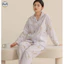 Phong cách Nhật Bản Phong cách Muji / Nữ Lily of the Valley Cotton nguyên chất Bộ đồ ngủ dài tay mỏng phong cách mỏng / Bộ đồ dài tay bằng sợi hai lớp họa tiết dễ thương / Bộ đồ mặc bên ngoài thoải mái ngọt ngào / Brea 100% cotton
