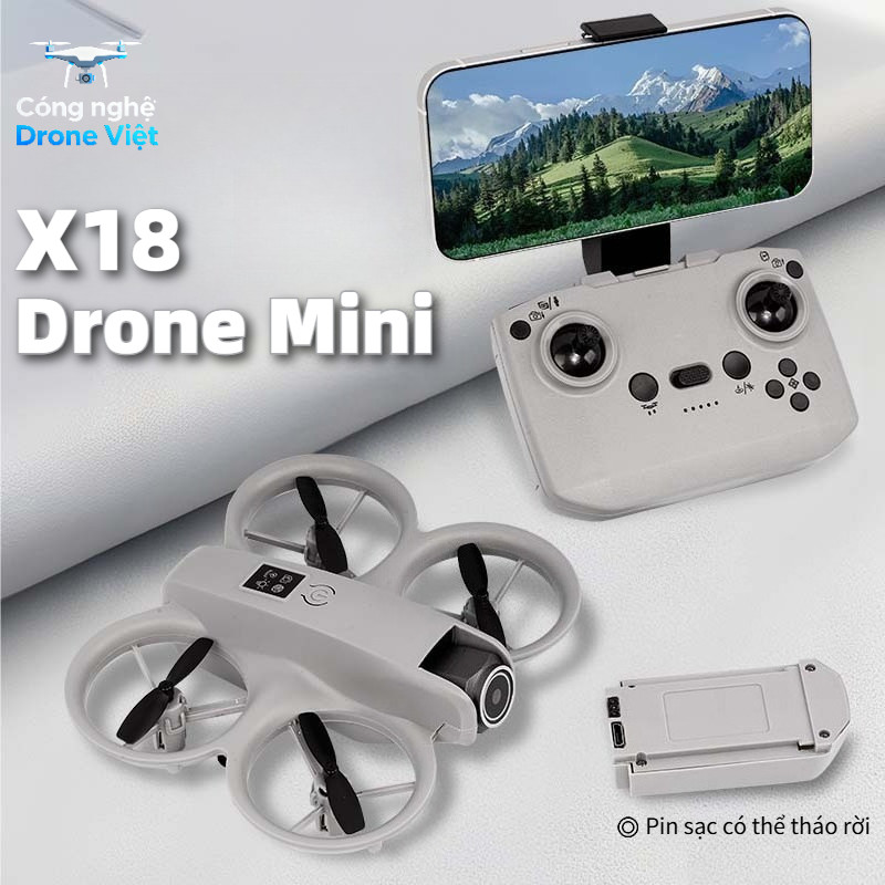 Drone Mini X18 - Flycam 4K, Optical Flow, Gimbal Chống Rung, Bay Nội ...