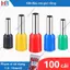 100 Đầu cos kim rỗng - cos PIN đấu dây điện Đầu cos pin rỗng VE dùng cho dây điện từ 0.5mm2 - 16mm2