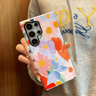 Graffiti với họa tiết hoa tươi sáng Vỏ chống sốc S26Ultra có thể so sánh với Samsung S26 S23 S24 Ultra S24FE 25FE S25eDge Vỏ chống sốc S25 Plus S25ultra A55 a56 A36