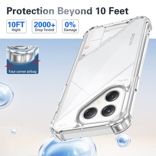 Dành cho Tecno POVA 7 4G / 5G / POVA 7 Ultra 5G Ốp điện thoại cứng pha lê trong suốt chống rơi 4 chiếc Vỏ mỏng chống sốc