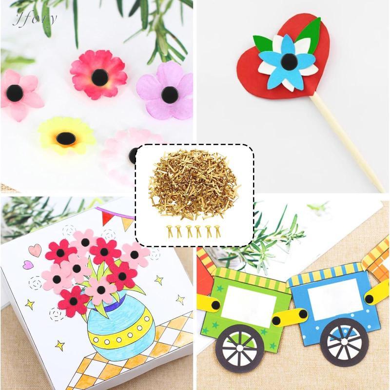 Jfory Dây buộc giấy thủ công DIY Kim loại hỗn hợp Brads Split Pins Phụ kiện làm thẻ cho nghệ thuật và trường học