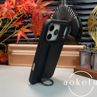 Đế gấp họa tiết da thích hợp cho vỏ điện thoại Apple 17promax iPhone 16 có khóa vòng 15pro / 14 cảm giác cao cấp 13 vỏ bảo vệ chống rơi bằng silicon sáng tạo