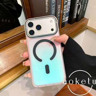 Thích hợp cho vỏ điện thoại Apple 17 Promax vòng hút từ tính laser cực quang đổi màu iPhone 16 cứng 16 / 15 / 14 / 13 bao gồm tất cả vỏ bảo vệ chống rơi