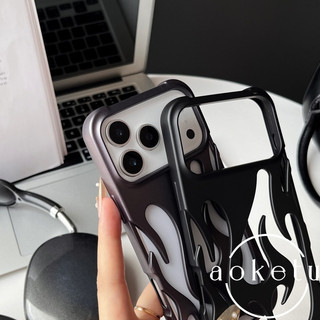 Ốp điện thoại rỗng màu cam mới phù hợp cho Apple iPhone 17 Promax mờ mờ 16pro màu trơn ngọn lửa ba chiều rỗng 13 / 12 / 11 bao gồm tất cả vỏ mềm