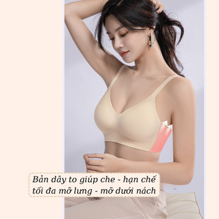 Áo lót nữ su không lộ viền VANVENE AL106, không gọng, áo ngực đệm mỏng bàn tay 1cm ôm gom nâng ngực
