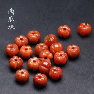 ((5 miếng) Hạt ngọc đỏ hình hạt bí ngô DIY cho vòng tay và vòng cổ (~7x5mm))