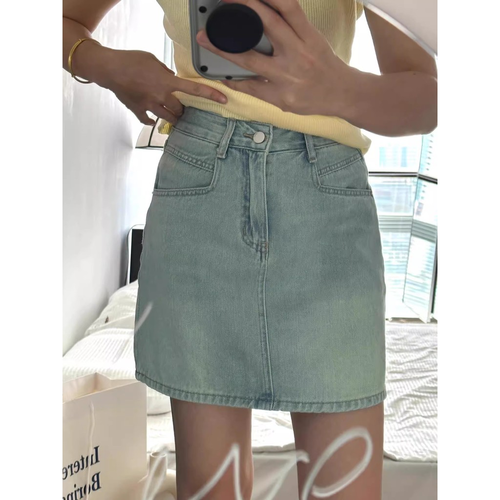 A.T.A Áo sơ mi denim thêu da nhãn nữ, size lớn, thiết kế dáng A ngắn ômbody