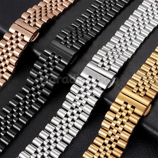12-22mm Thép Không Gỉ Dây Đeo Đồng Hồ Cho Doanh Nghiệp 5 Hạt Cong Đầu Kim Loại Dây Đeo Đồng Hồ Nam Nữ Thay Thế Đồng Hồ Đeo Tay Dây Đeo Tay