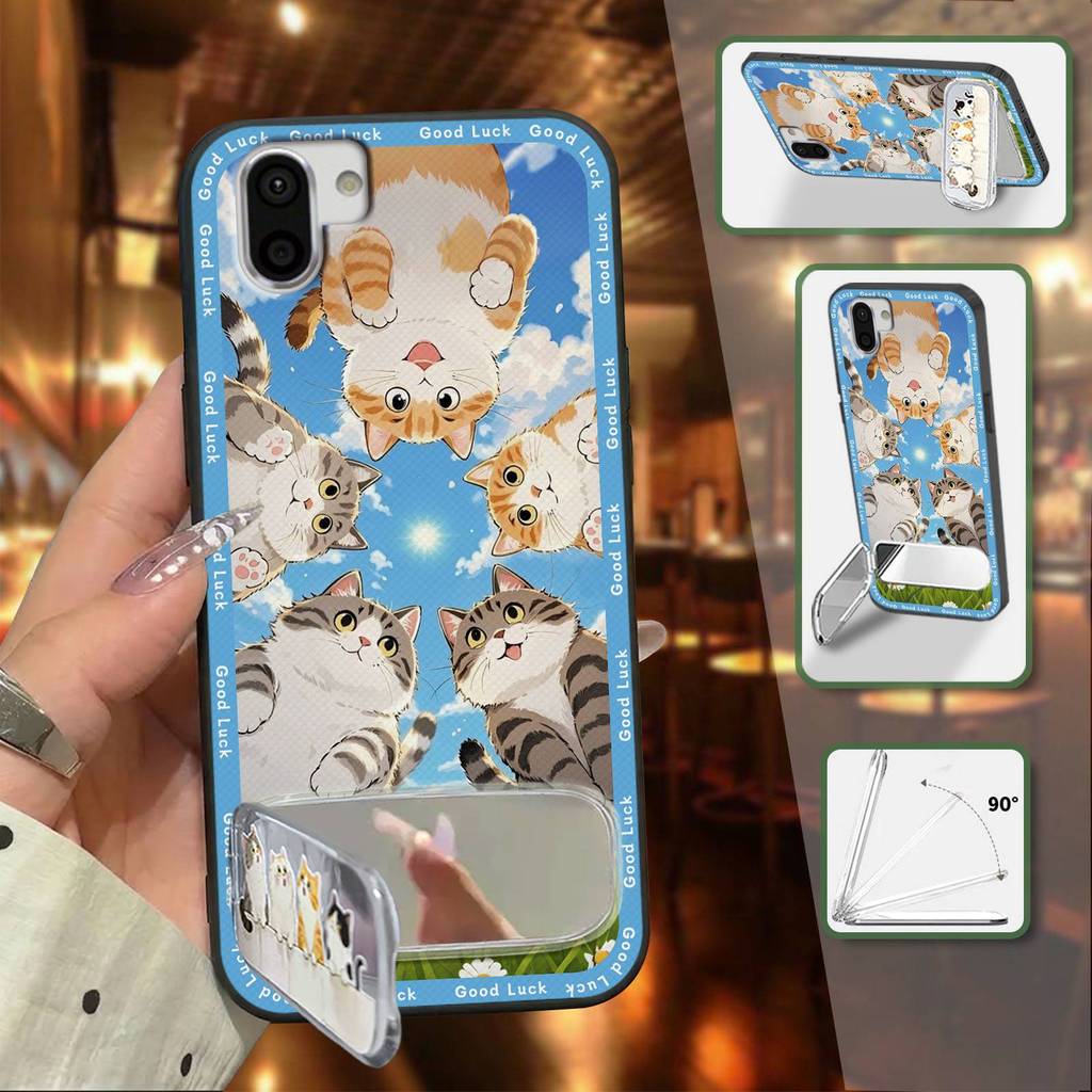 Ốp lưng gương Sharp Aquos R2 / SHV42 / SH-03K TPU thiết kế thời trang, dán vải, ba chiều sang trọng, mềm, bền, bảo vệ thiết bị