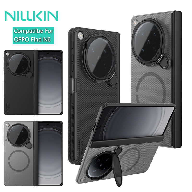 Nillkin Cho OPPO Find N6 Super Frosted Shield Prop PC Chống Sốc Chống Rơi Bảo Vệ Ống Kính Máy Ảnh Chân Đế Từ Cứng Ốp lưng Vỏ