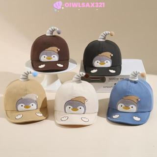 Tấm che nắng OIWLSAX321, Mũ bông có thể điều chỉnh Mũ bóng chày, Phim hoạt hình Chim cánh cụt Chất liệu mỏng Mũ có đỉnh thoáng khí cho bé trai bé gái