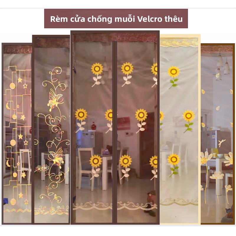 🔥Rèm Cửa Chống Muỗi Từ Tính Mềm Màn Hình Cửa Thêu Velcro Mùa Hè Chống Muỗi Mật Độ Lưới Từ Treo Cur
