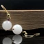 Bông Tai Chalcedony Mã Não Trắng Phong Cách Mới, Thích Hợp Thời Trang Cổ Điển