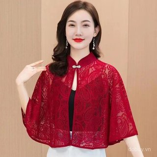 Khăn choàng ren sheer phong cách Trung Quốc, thanh lịch, phù hợp với váy