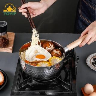 YOVIP Nồi Sữa Inox Nhật Bản Không Dính Tay Cầm Bằng Gỗ Nồi Để Sưởi Nước Thực Phẩm Cho Bé Súp Nấu Ăn Tại Nhà VN
