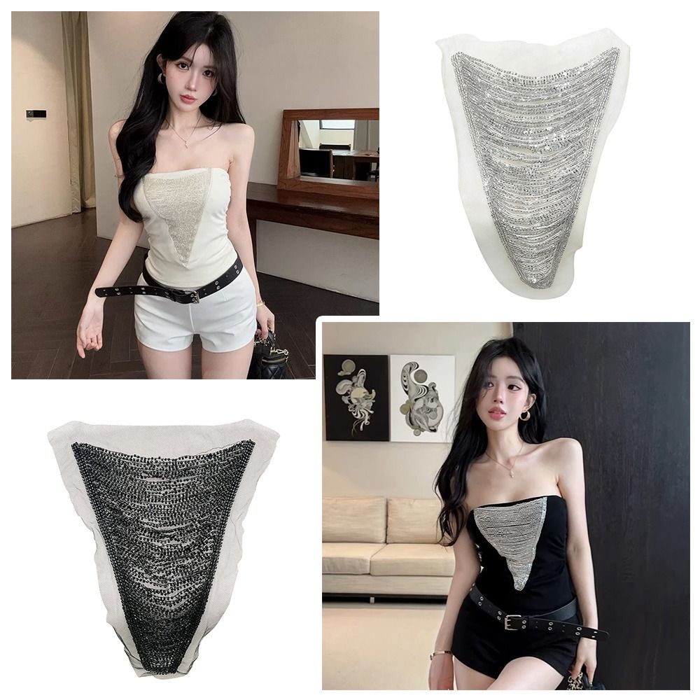 TRACEILLOIAN Táo Đính Hạt Thêu Thủ Công Handmade, May Trên Cổ Áo, Dự Án DIY, Thời Trang Retro