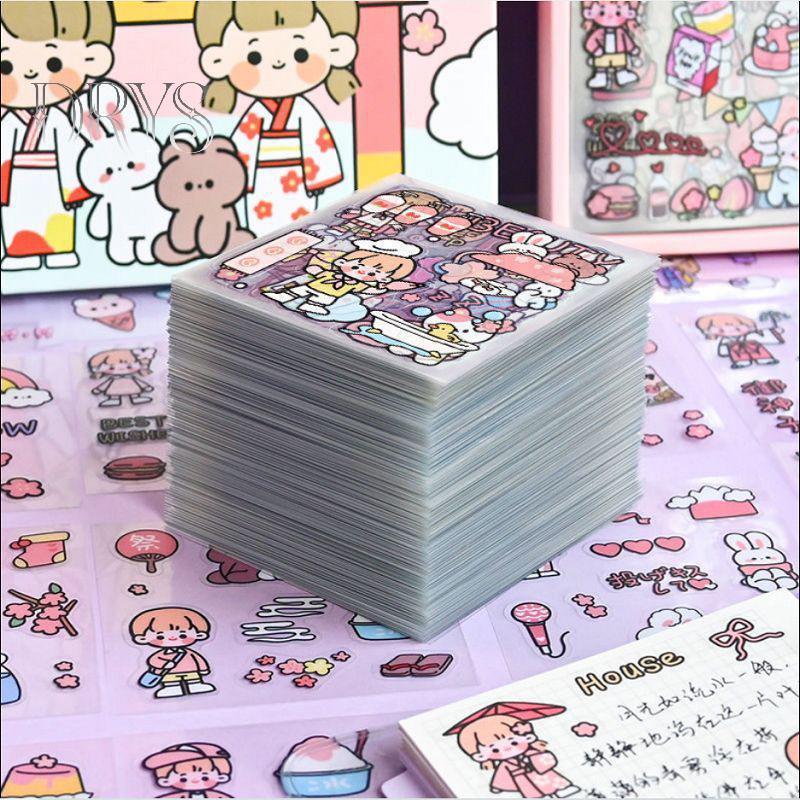 (TFT) 20 Chiếc Họa Tiết PET Hoạt Hình Thêu Sọc Dễ Thương DIY Sổ Tay Kawaii Stiers Trang Trí Văn Phòng Phẩm Tiếp Liệu MỚI