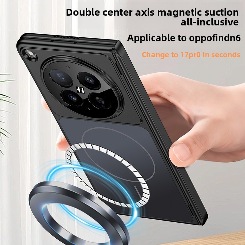 Ốp điện thoại mờ bản lề từ tính mờ cho OPPO Find N6 Find N5 Find N3 Vỏ chống sốc bằng nhựa mỏng có sạc không dây