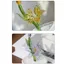 Bó hoa thủy tinh mini PWSSEND kèm chậu, hoa thủy tinh thổi thủ công, hoa ly quà tặng Ngày của Mẹ, tượng điêu khắc hoa trang trí đám cưới