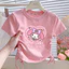 2026 Mới Sanrio Họa Tiết Hoạt Hình In Hình Bé Gái Đa Năng Thiết Kế Dây Rút Áo Tay Ngắn