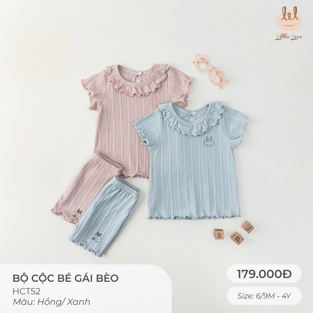 BỘ CỘC BÉ GÁI BÈO  [ SIÊU MỀM, MÁT, MỊN CO DÃN VÀ THẤM HÚT TỐT] SZ 6/9M - 4Y (HCT52)