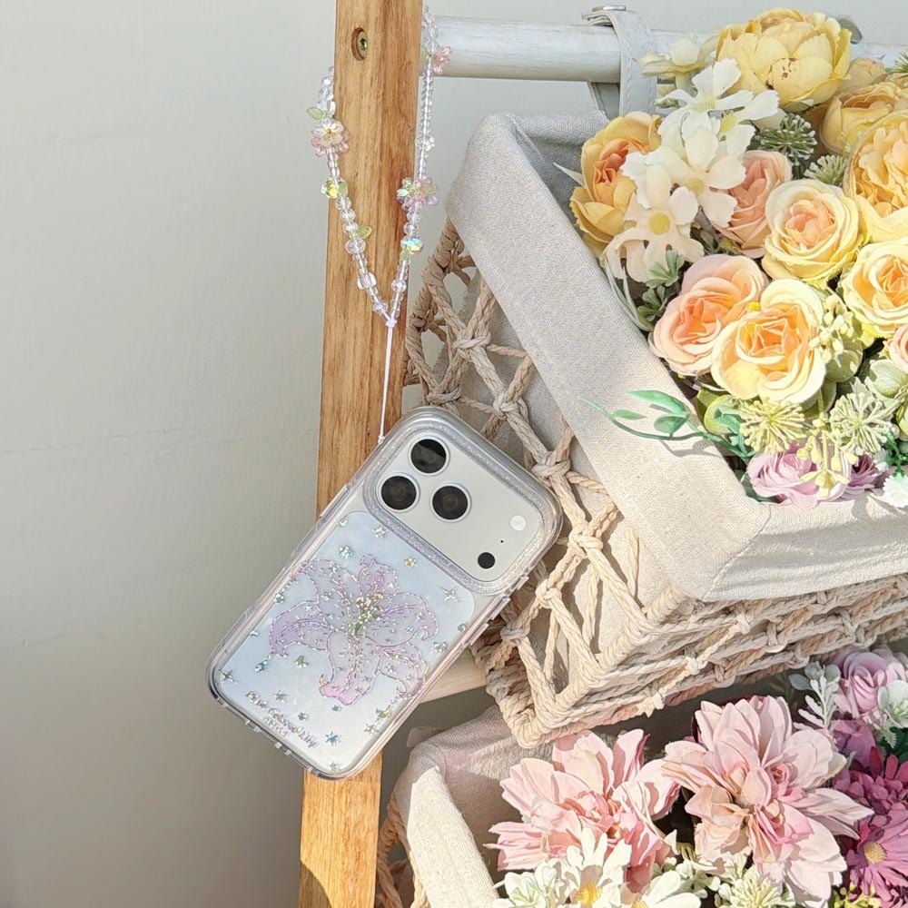 Ốp Lưng Cứng Trong Suốt Tương Thích Với iPhone 13 14 14Pro 14ProMax 15 15Pro 15ProMax 16 16Pro 16ProMax 17 17Pro 17ProMax Ốp Họa Tiết Hoa Lily
