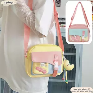 Túi đeo vai nữ CPINCP, Túi đeo chéo dung tích lớn màu sắc, Túi Tote vải Nylon mềm nhẹ dễ thương cho bé gái