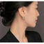 Rétro bông tai nữ mạ bạc với thiết kế đầu mèo và họa tiết phượng hoàng