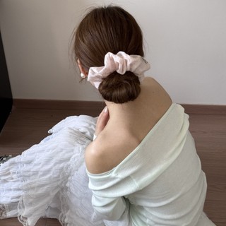 Kovoi / Mùa Xuân Mùa Hè Pháp Nhẹ Nhàng Chấm Bi Dây Buộc Tóc Voan Ánh Sáng Thoáng Khí Scrunchy Dây Buộc Tóc Nữ Ngọt Ngào Tươi Tóc Nữ
