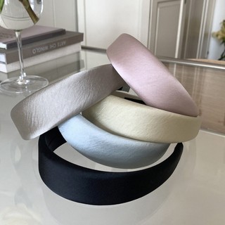 Hululu - Băng đô satin bóng xếp ly phong cách Pháp, đơn giản dễ thương
