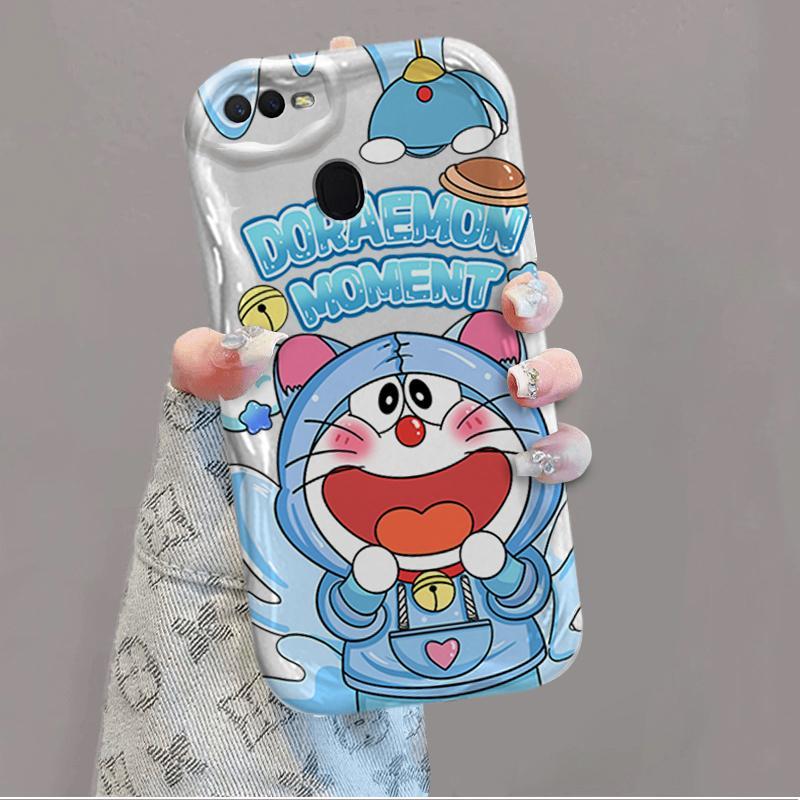 Ốp Silicon Hoạt Hình Cho OPPO A5S A7 A12 F9 F9 Pro Phụ Kiện 3D Vỏ Điện Thoại Mềm Doremon Chống Sốc Ốp Lưng