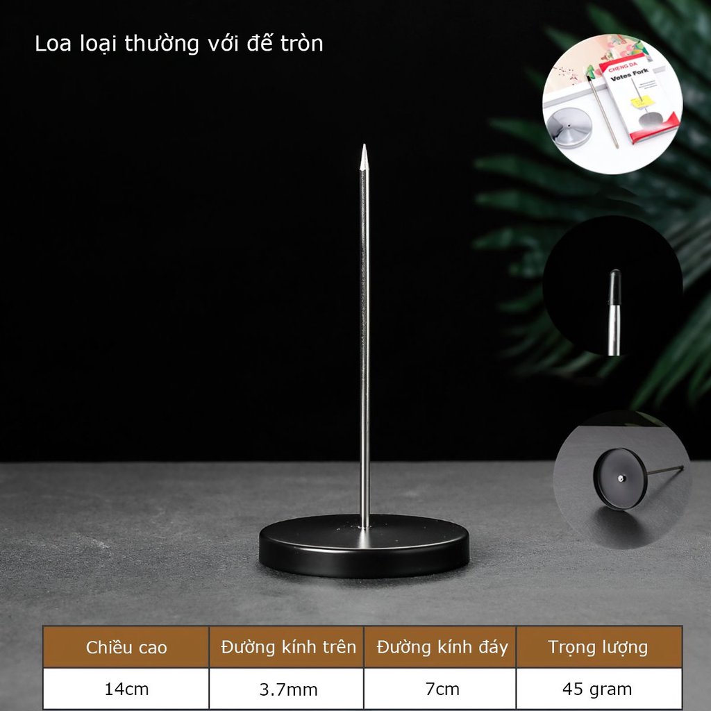 Cây ghim bill giấy hóa đơn cắm order inox xiên có thể tháo rời cất gọn