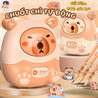 Gọt Bút Chì Capybara Tự Động – Chuốt Bút Học Sinh Vỏ ABS Bền Đẹp, Dụng Cụ Học Tập Tiện Lợi Cho Học Sinh
