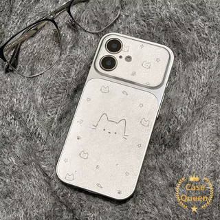 Vỏ Mèo Hoạt Hình Dễ Thương Đơn Giản Tương Thích Cho IPhone Air 14 16 13 15 17 11 12 Pro Max XR 16 14 15 Plus 17 16 14 12 13 Pro Vỏ Họa Tiết Da Sáng Tạo Sang Trọng