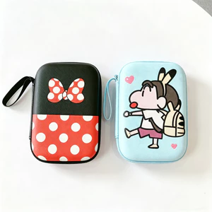 Hoạt Hình Crayon Shin-Chan Dây Kéo Tai Nghe Hộp Đựng Tai Nghe Di Động Túi Hộp Tai Nghe Túi Bảo Quản Bảo Vệ Cáp USB Tổ Chức