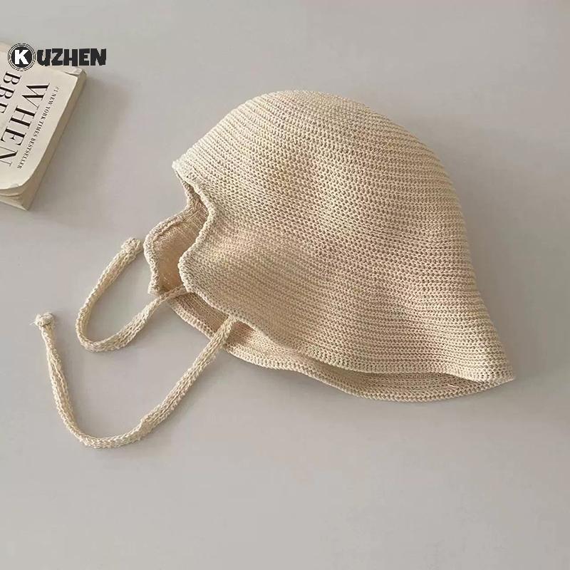 Mũ chống nắng vải lanh cho nữ, thiết kế cloche viền rộng, trendy mùa hè