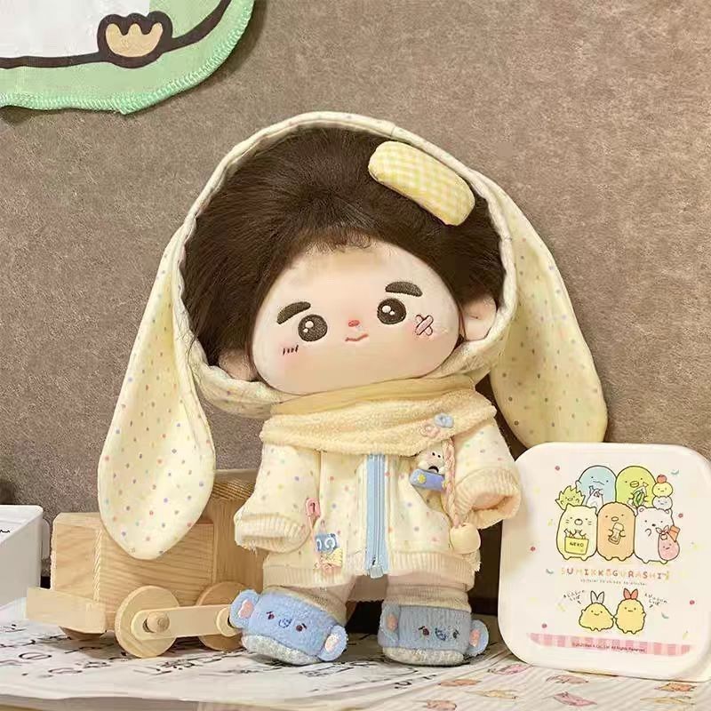 20cm Thỏ Sữa Áo Bộ Búp Bê Cotton Dễ Thương Quần Áo Búp Bê Sang Trọng Thuộc Tính Dress Up Pop Doll 4.16