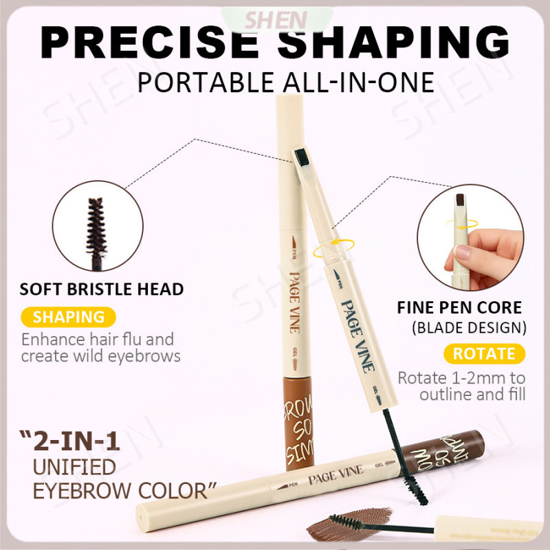 Máy cắt lông mày hai đầu Mascara lỏng mượt mà Không dễ nhòe Bàn chải lông mày tự nhiên