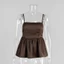 Cami Top nữ vải satin mịn, dây điều chỉnh, lưng mở và chi tiết ruffle peplum thanh lịch cho mùa hè