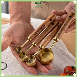 [Còn hàng] Muỗng đo lường NOOKSTORY, Dụng cụ làm bánh vàng quy mô pha chế, Thìa gia vị muối đường Phụ kiện nhà bếp Thìa trà Mini Muỗng đo cà phê