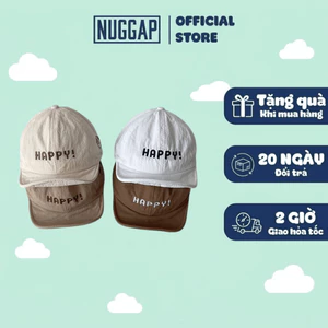Mũ Lưỡi Trai Trẻ Em Mũ Bóng Chày Bé Happy Họa Tiết Chó Cute Cotton Mềm Nhẹ Unisex Sơ Sinh 0-3 Tuổi - NUGGAP