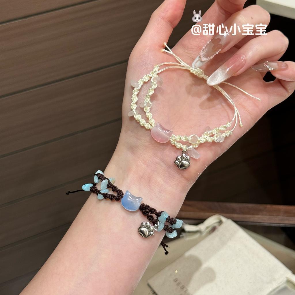 Vòng tay Kitty Vòng tay bạn gái Niche dệt tay