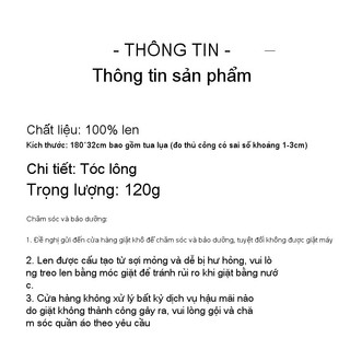 Khăn len màu trơn cao cấp cho nữ, phù hợp mùa thu đông, tua rua đỏ, kích thước 180x32cm - hàng sẵn có