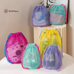 < WHPHous-t > Túi đựng dây rút bằng lưới Nylon Túi hoạt động du lịch và ngoài trời đa năng dành cho sản phẩm kỹ thuật số Túi trang điểm đẹp