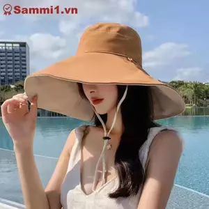 Mũ Chống Nắng Vành Rộng ZK, Vải Cotton, Thích Hợp Đi Biển Mùa Hè