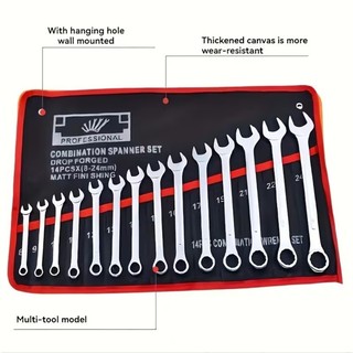 MOON 14 Túi Cờ Lê Vải Cuộn Lên Túi Dụng Cụ Cờ Lê Di Động Túi Sắp Xếp