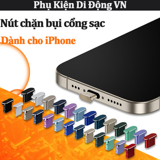 Nút chặn bụi cổng sạc điện thoại chất liệu kim loại tương thích iPhone 7 8 Plus XR XS XSMAX 11 12 13 14 Pro Max